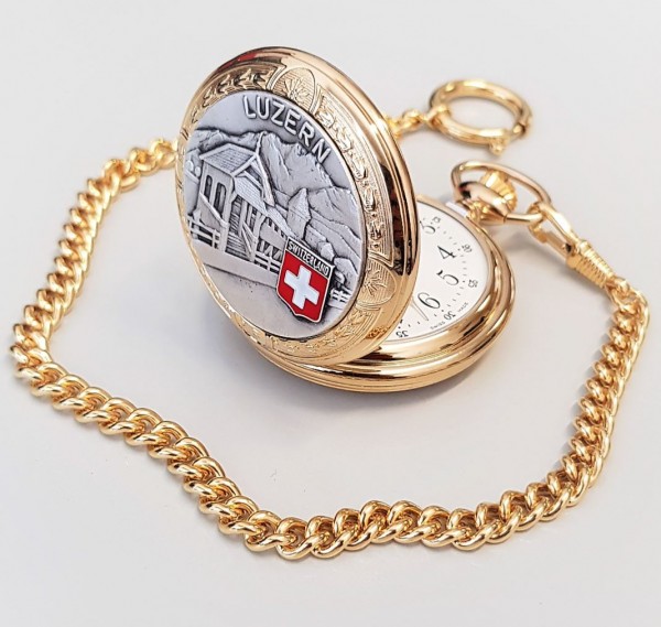 Taschenuhr Bolux 1P8 Luzern, mit Kette