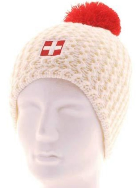 Swiss Strickmütze weiss