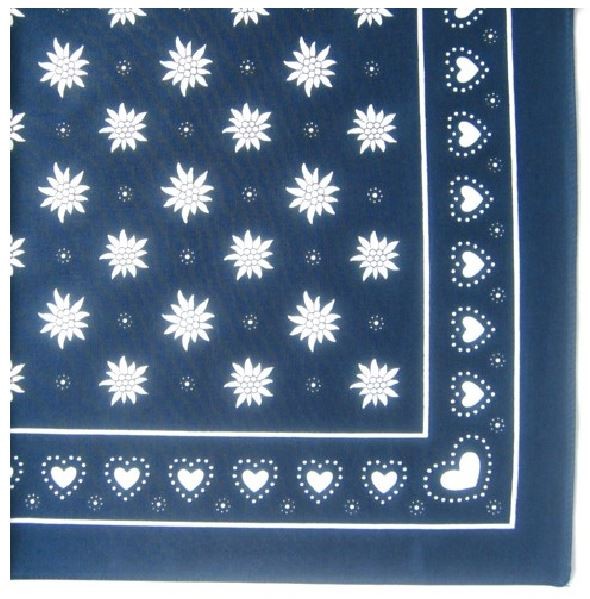Nickituch Edelweiss & Herzen, 55 x 55 cm, 100 % Baumwolle